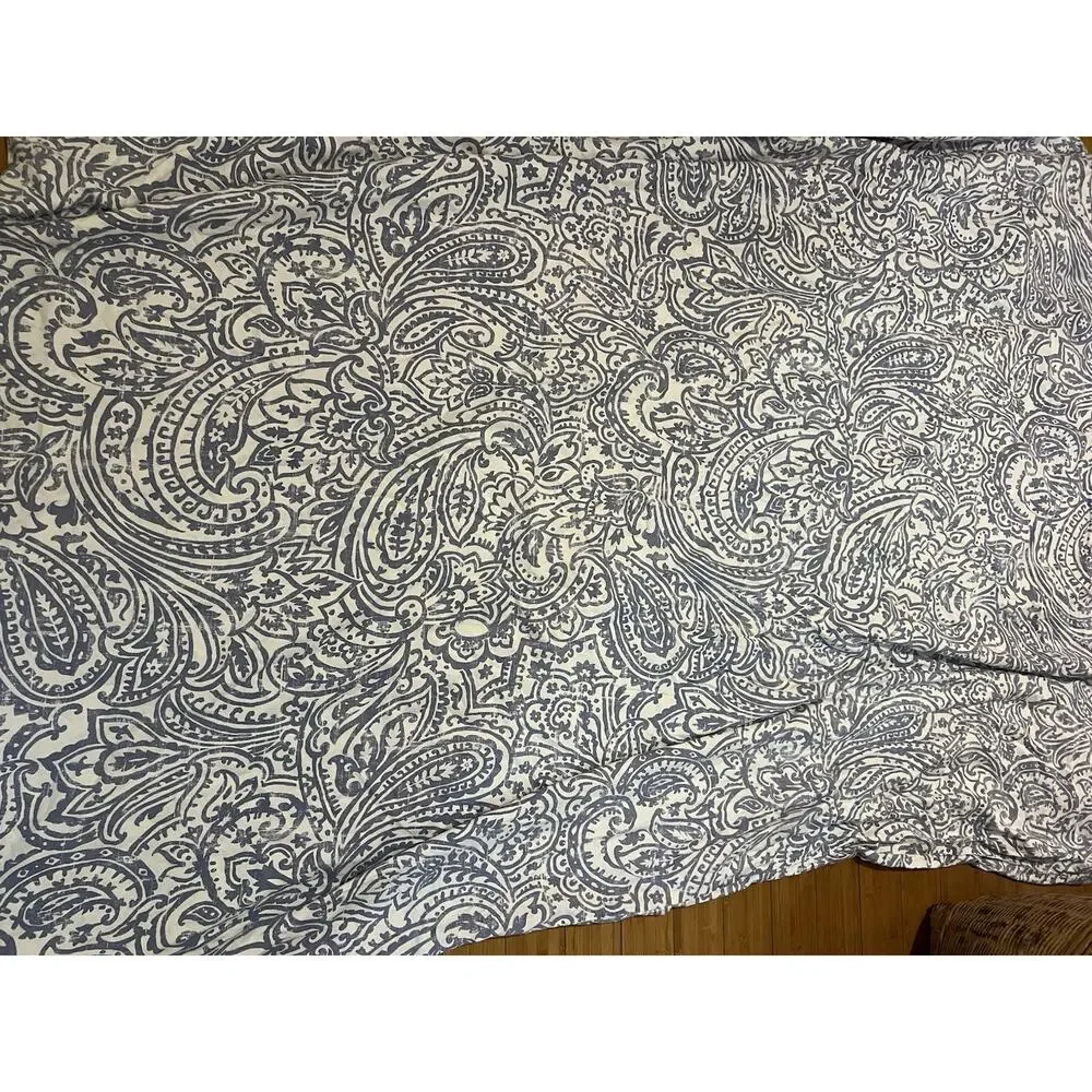 Charter Club Damask PAISLEY Designs 100% Pima Cotton FULL / QUEEN Blue White * R